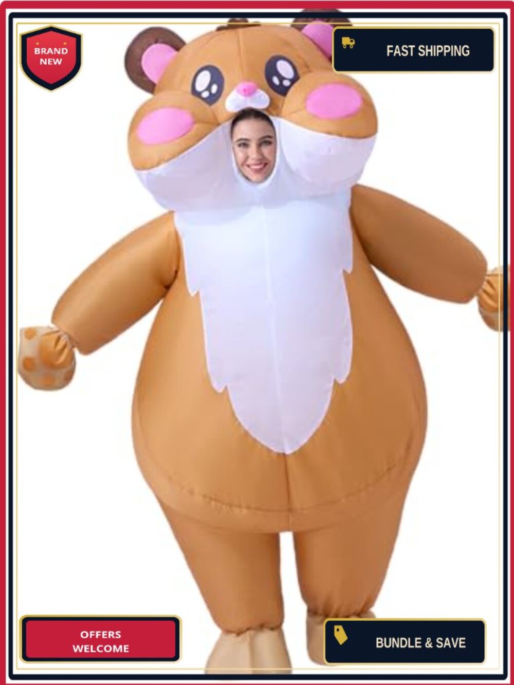 Inflatable Hamster Costume Full Body Adult One Size 59-67in Halloween